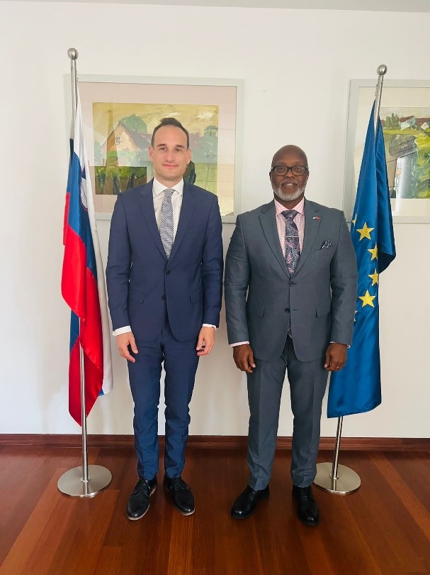 Read more about the article Ambassador Kaisamba Engages Slovenian Counterpart, Expresses Hope for Gaza